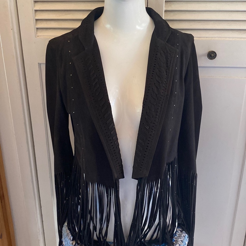 Rebecca Minkoff fringe studded suede, leather jacket sz S